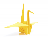 Origami di un cigno giallo